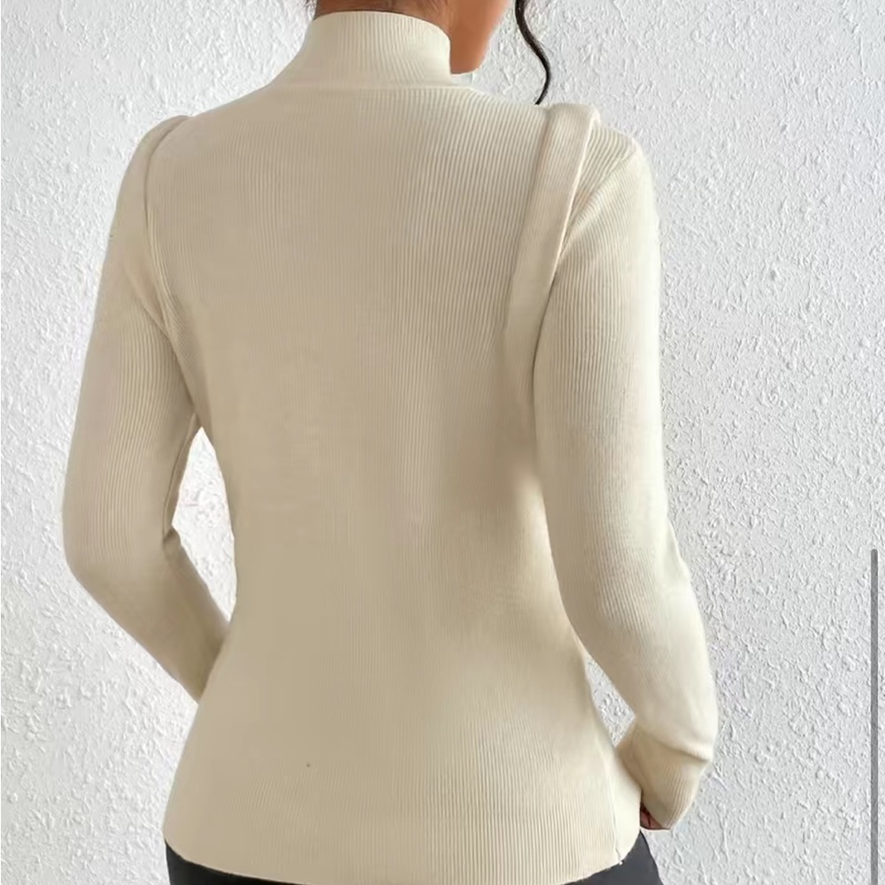Turtleneck Pullover Casual Button Long Sleeve Lig… - image 2